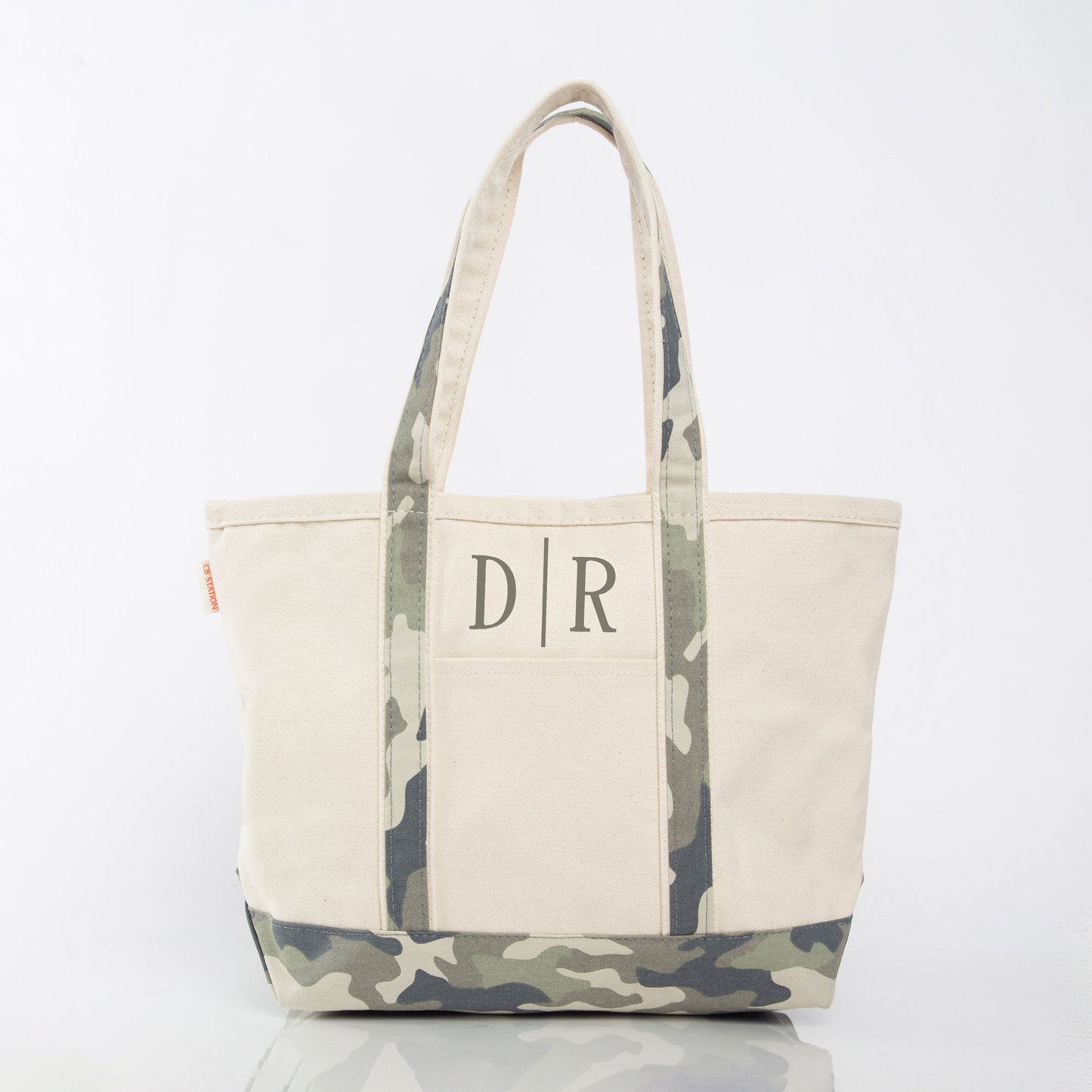 Personalized Medium Classic Tote for Everyday Carry, Modern Camo personalized front