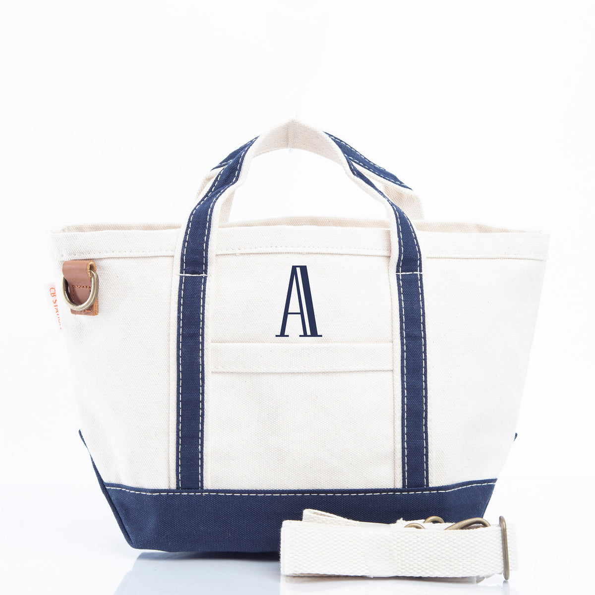 Personalized Crossbody Classic Tote for Carefree Outings, Navy personalized front