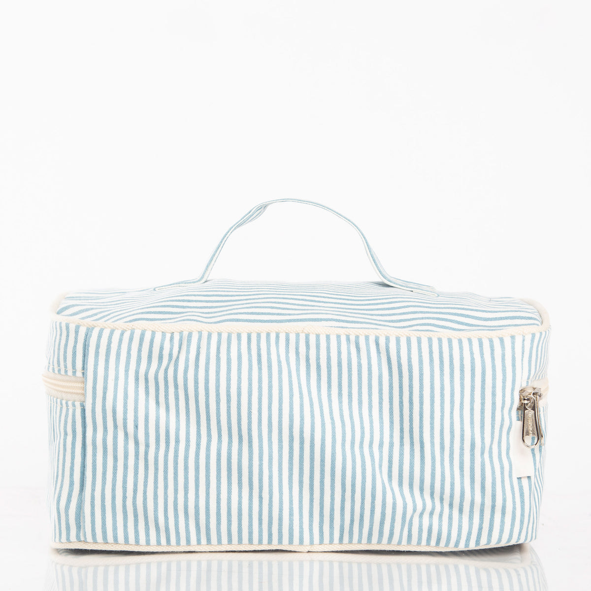 Personalized Stripes Train Case for Pretty Keepsakes, Clear Sky alternate view 1