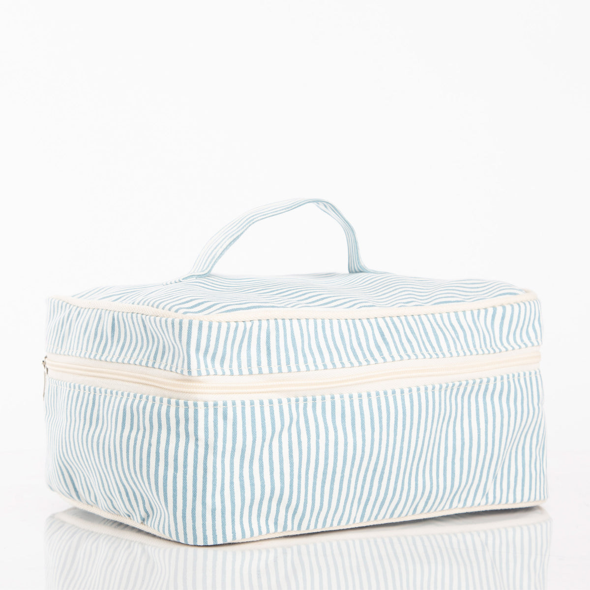 Personalized Stripes Train Case for Pretty Keepsakes, Clear Sky alternate view 3