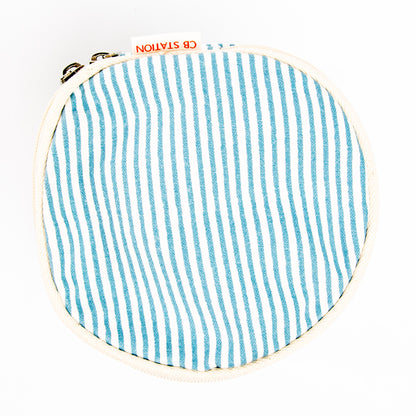 Personalized Stripes Circle Case for Pretty Keepsakes, Clear Sky alternate view 3