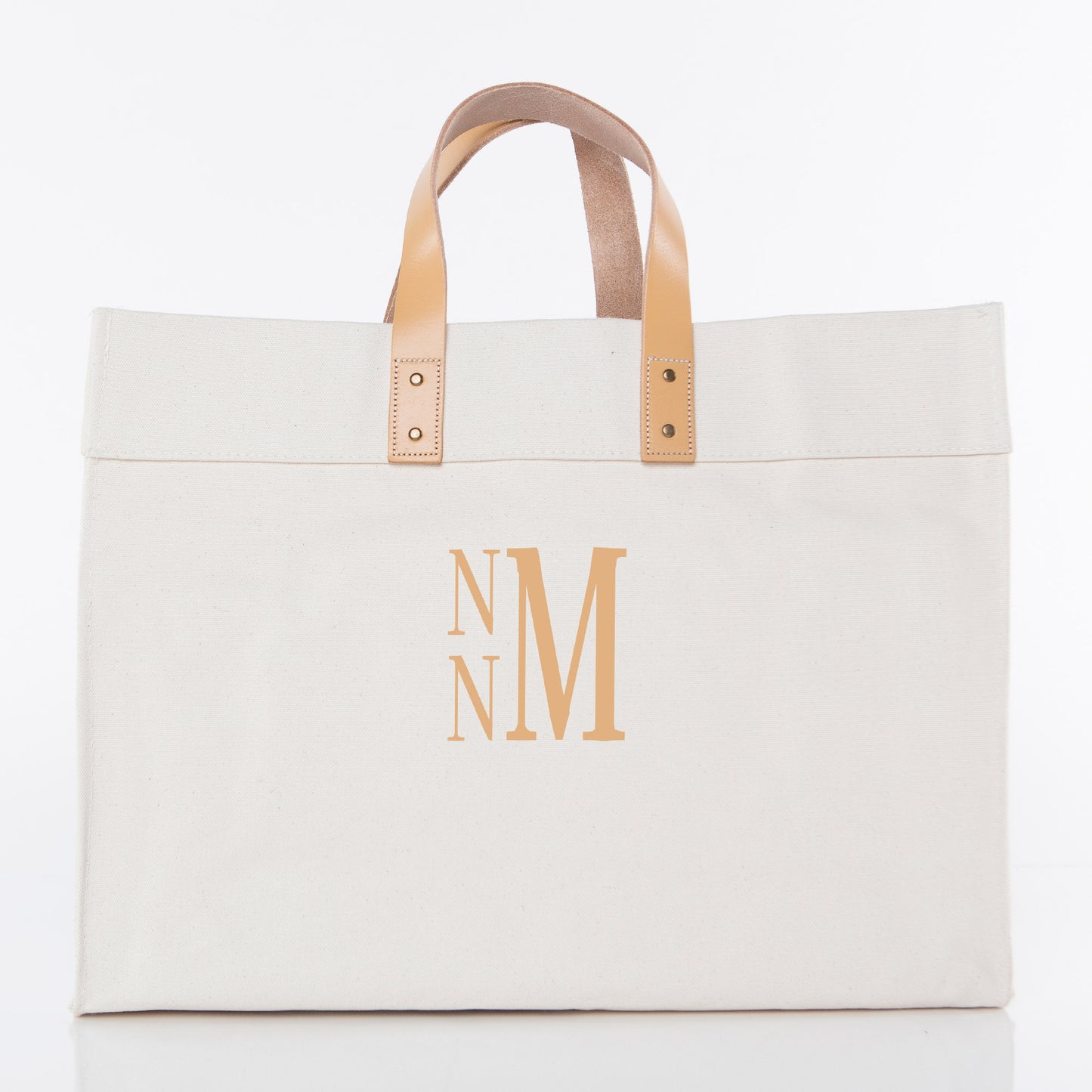 Personalized Advantage Tote Bag for Everyday Carry, Natural Strap personalized front