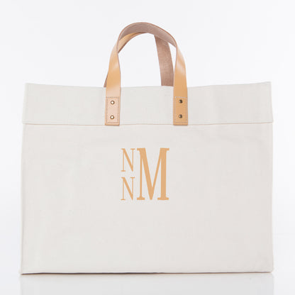 Personalized Advantage Tote Bag for Everyday Carry, Natural Strap personalized front