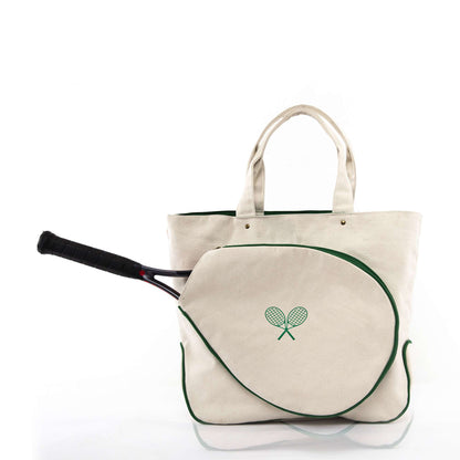 Personalized Tennis Tote for Court Days, Natural personalized front