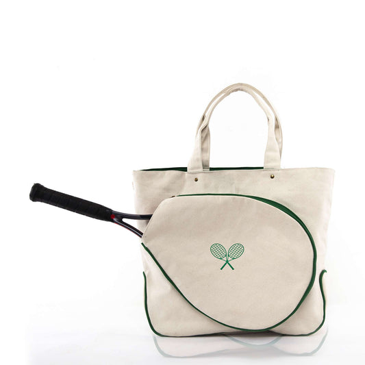 Personalized Tennis Tote for Court Days, Natural personalized front