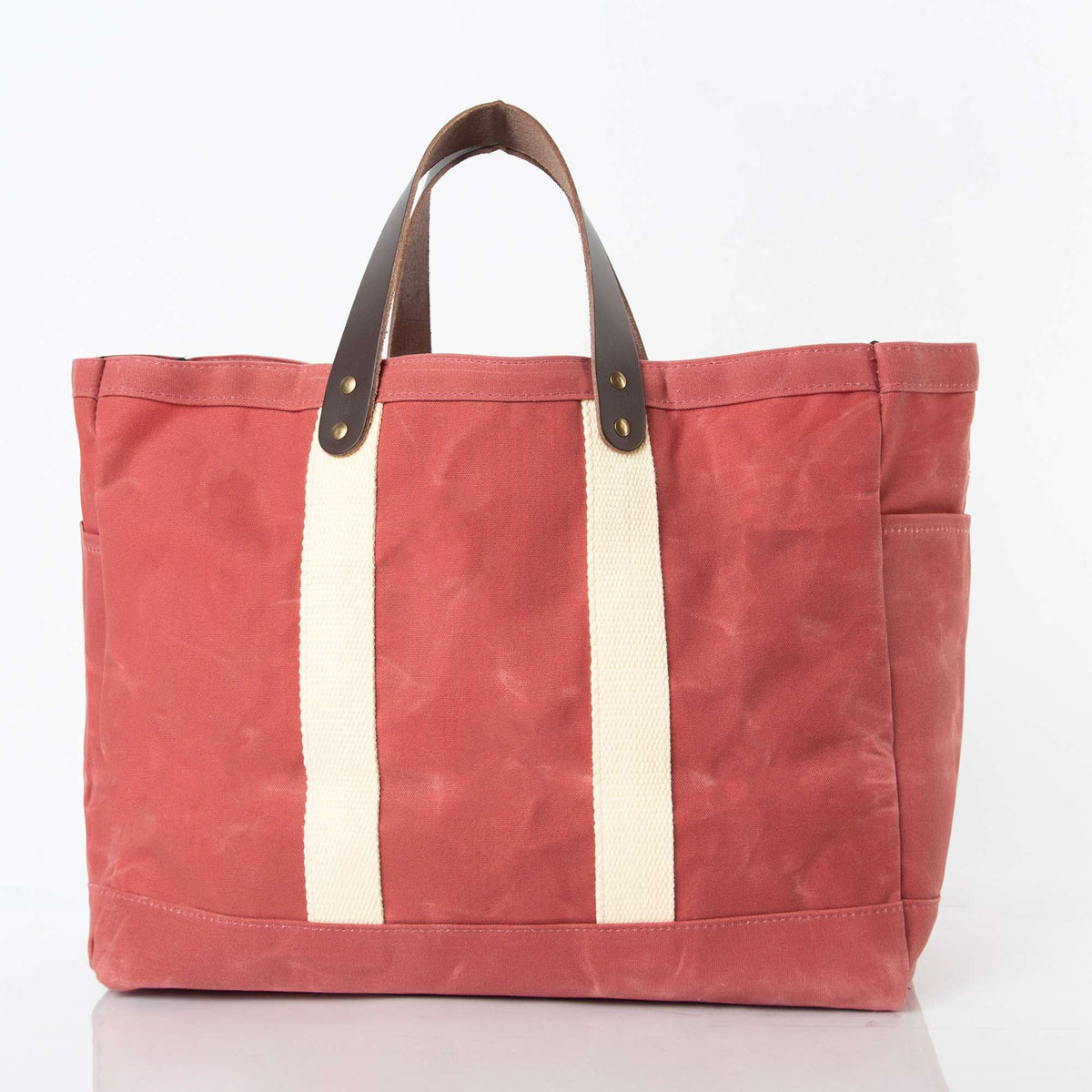 Personalized Waxed Commute Tote for Everyday Carry, Nautical Red alternate view 1