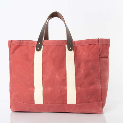 Personalized Waxed Commute Tote for Everyday Carry, Nautical Red alternate view 1