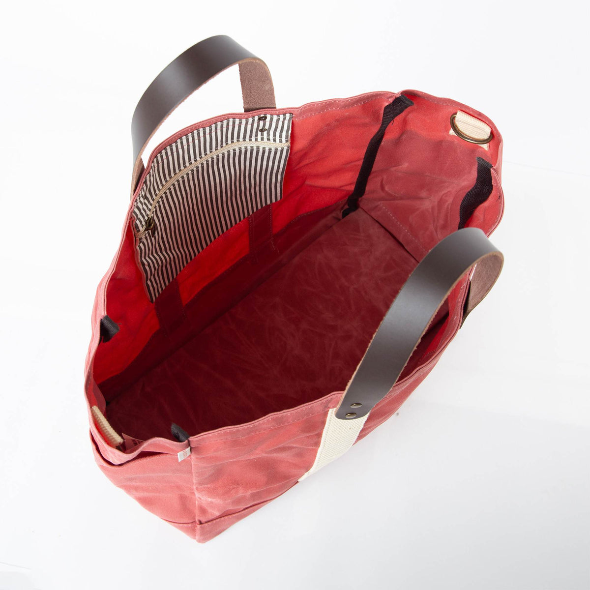 Personalized Waxed Commute Tote for Everyday Carry, Nautical Red alternate view 2