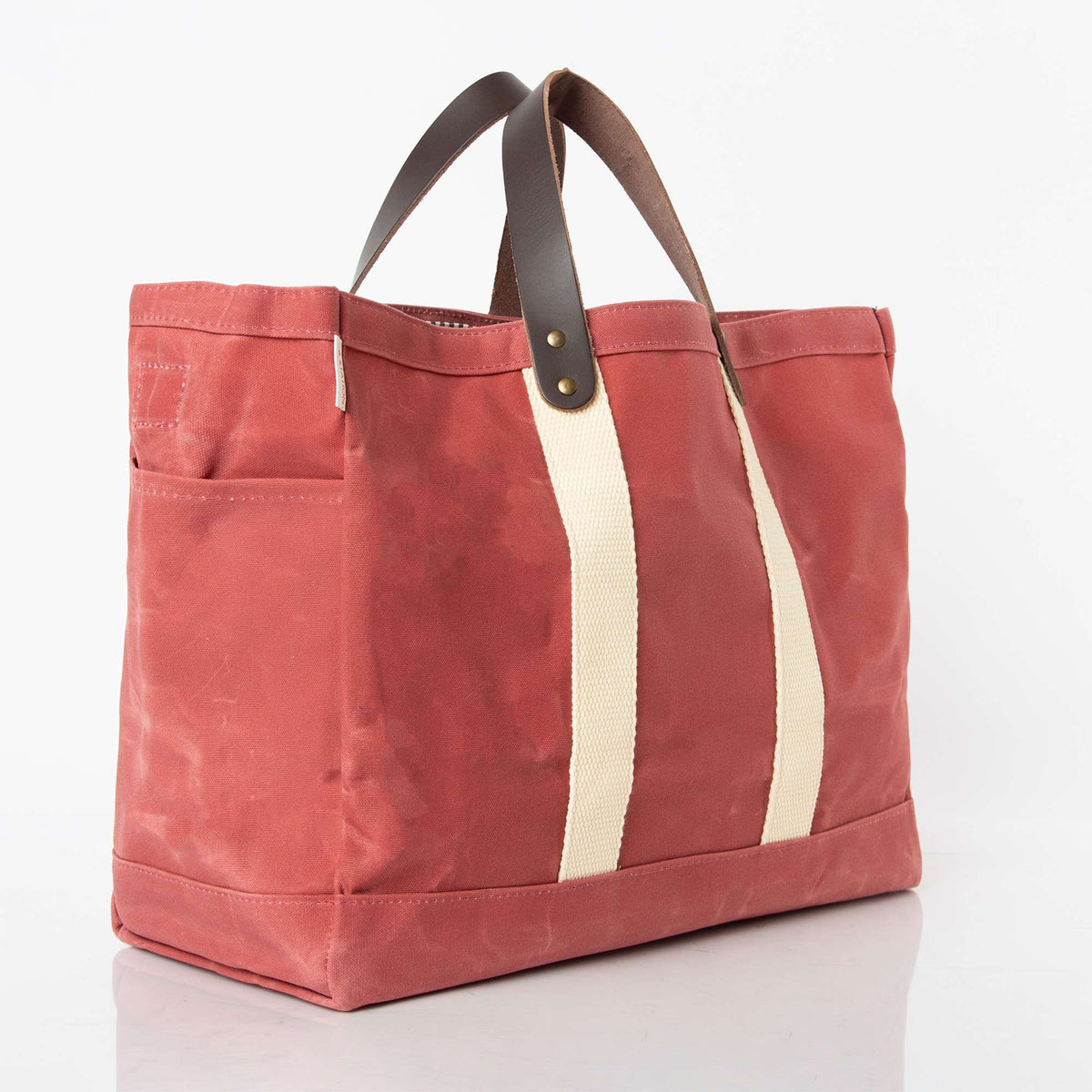 Personalized Waxed Commute Tote for Everyday Carry, Nautical Red alternate view 3