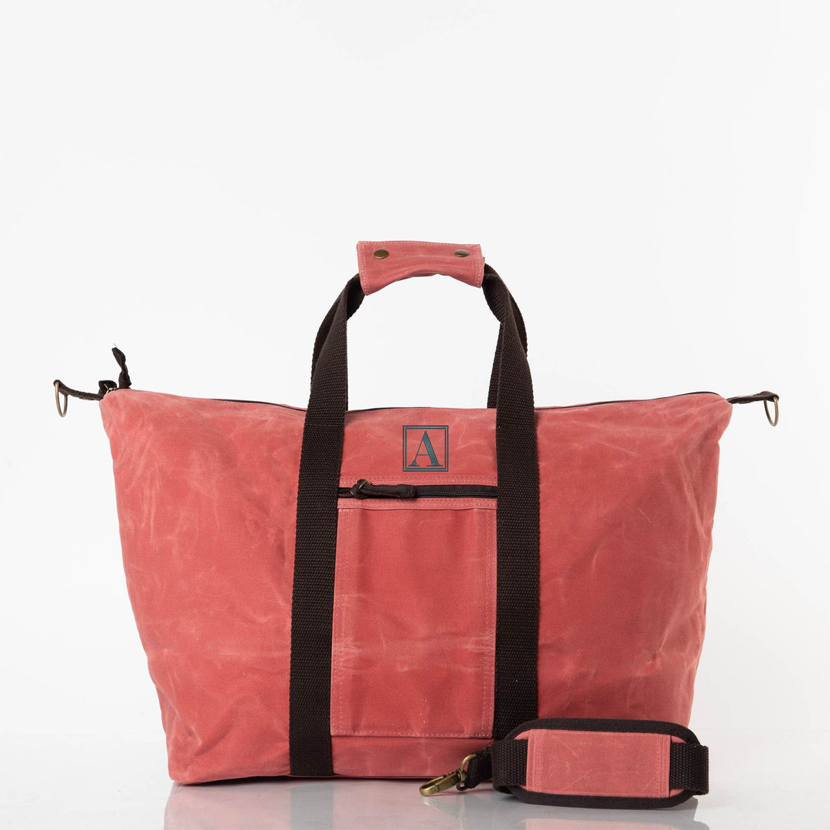 Personalized Voyager Weekender Bag for Short Getaways, Nautical Red personalized front