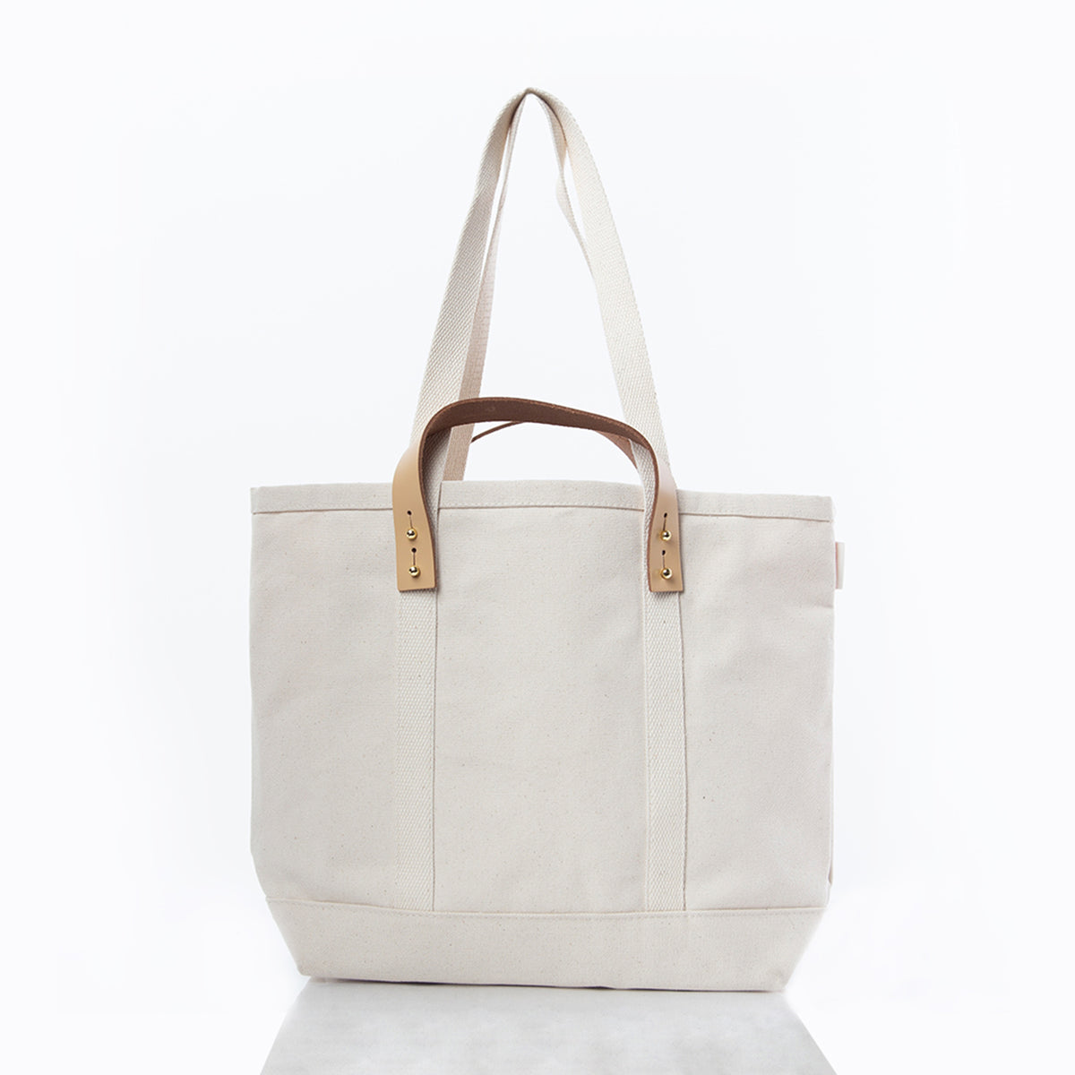 Personalized CanvasCraft Leather Tote for Everyday Carry, Natural alternate view 1