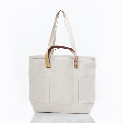 Personalized CanvasCraft Leather Tote for Everyday Carry, Natural alternate view 1