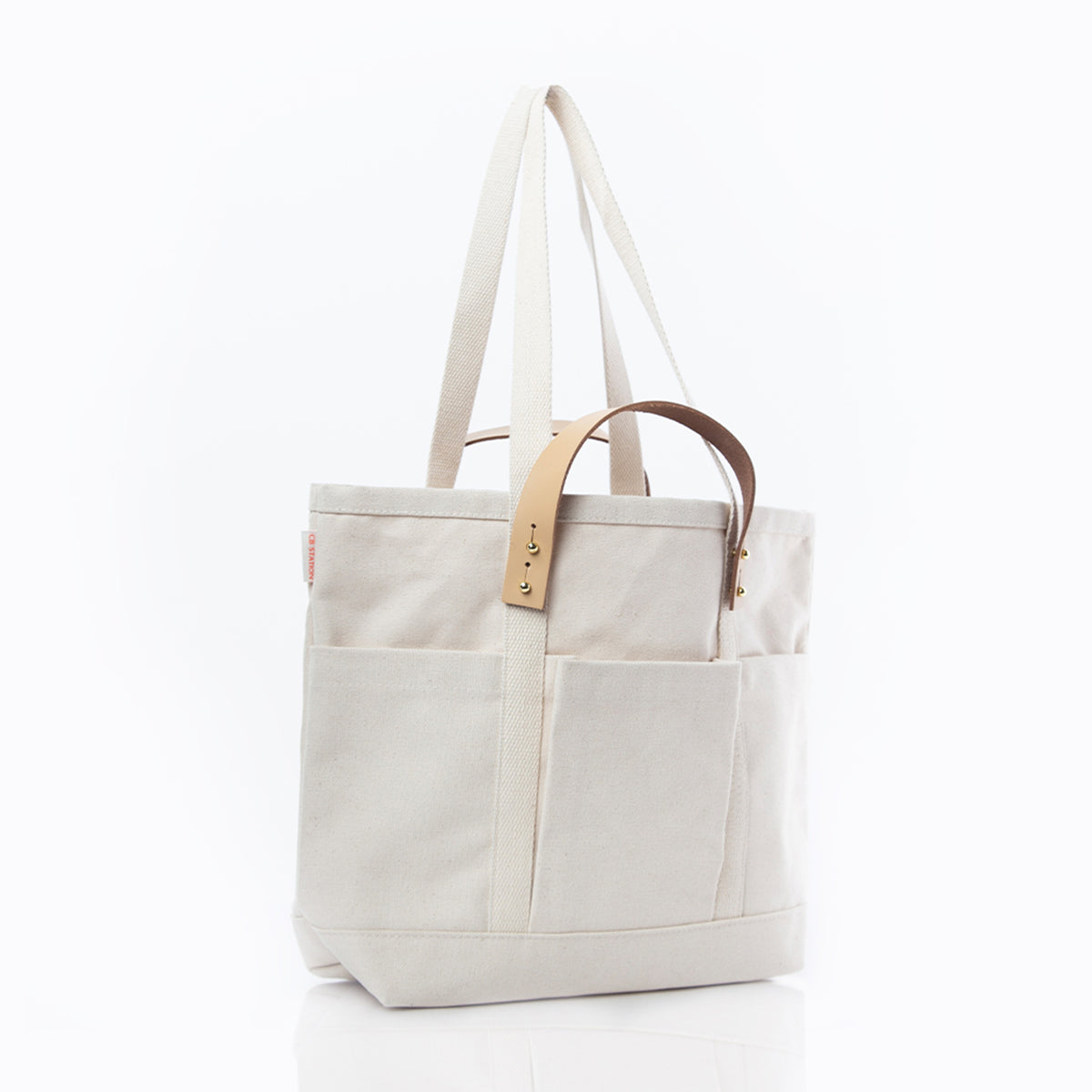 Personalized CanvasCraft Leather Tote for Everyday Carry, Natural alternate view 3