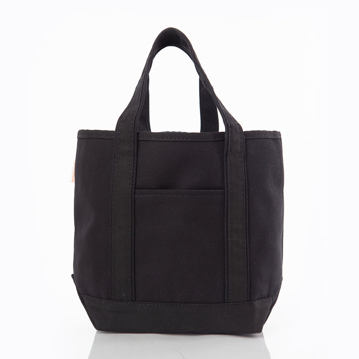 Personalized Handy Open Top Tote for Everyday Carry, Solid Black front