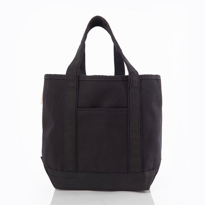 Personalized Handy Open Top Tote for Everyday Carry, Solid Black front