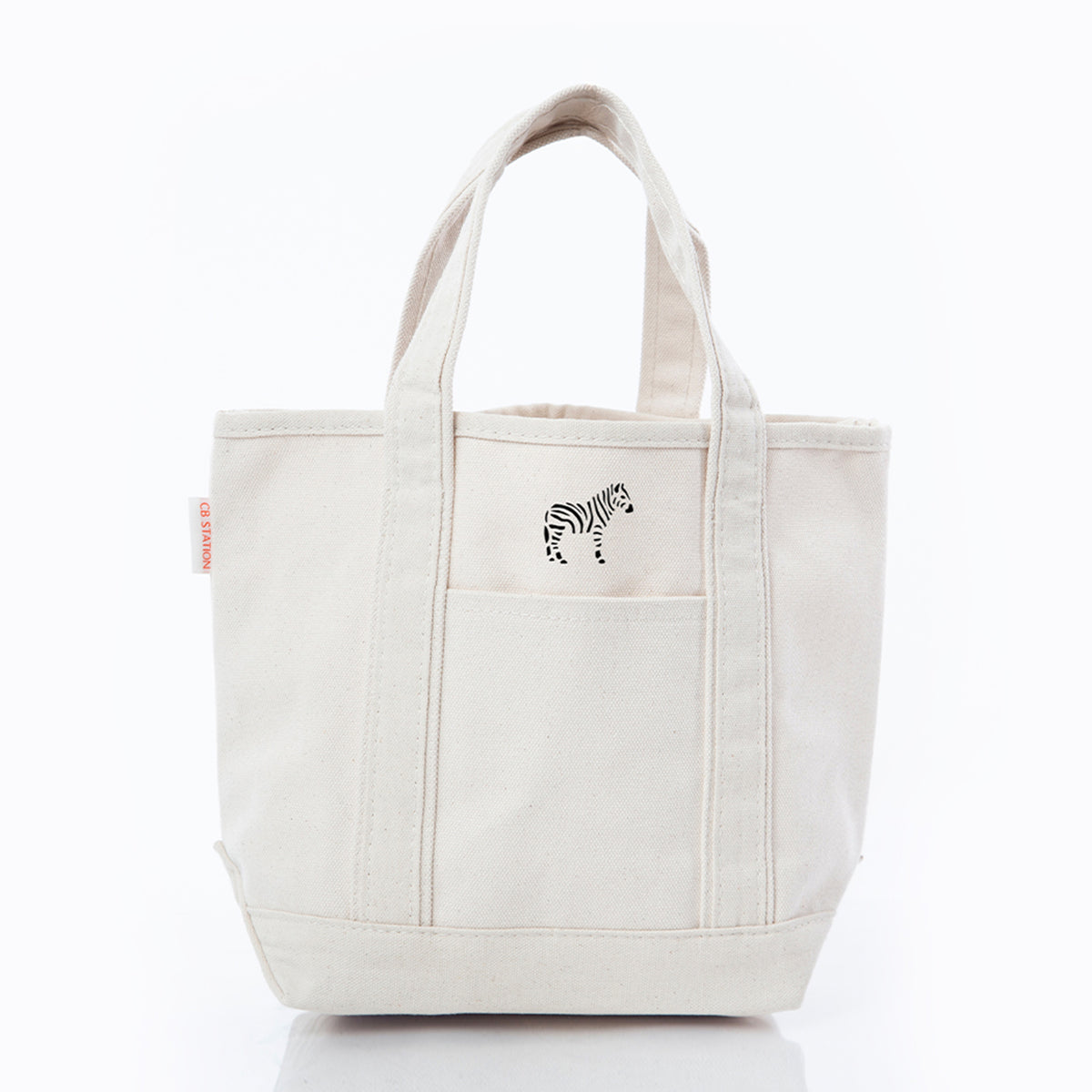 Personalized Handy Open Top Tote for Everyday Carry, Natural personalized front