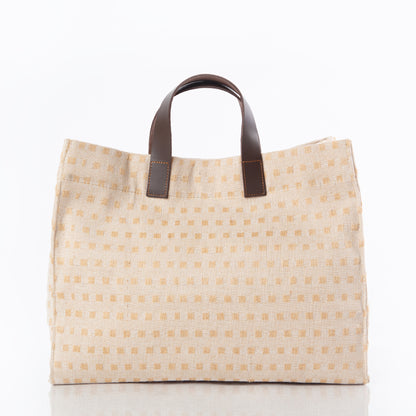 Personalized Jute & Leather Satchel for Everyday Elegance, Jute alternate view 1