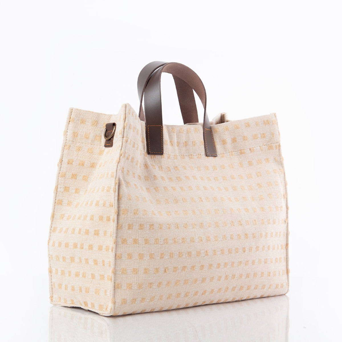 Personalized Jute & Leather Satchel for Everyday Elegance, Jute alternate view 2