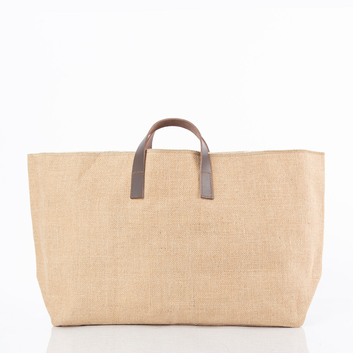 Personalized Natural Fiber & Leather Tote for Everyday Carry, Jute alternate view 1
