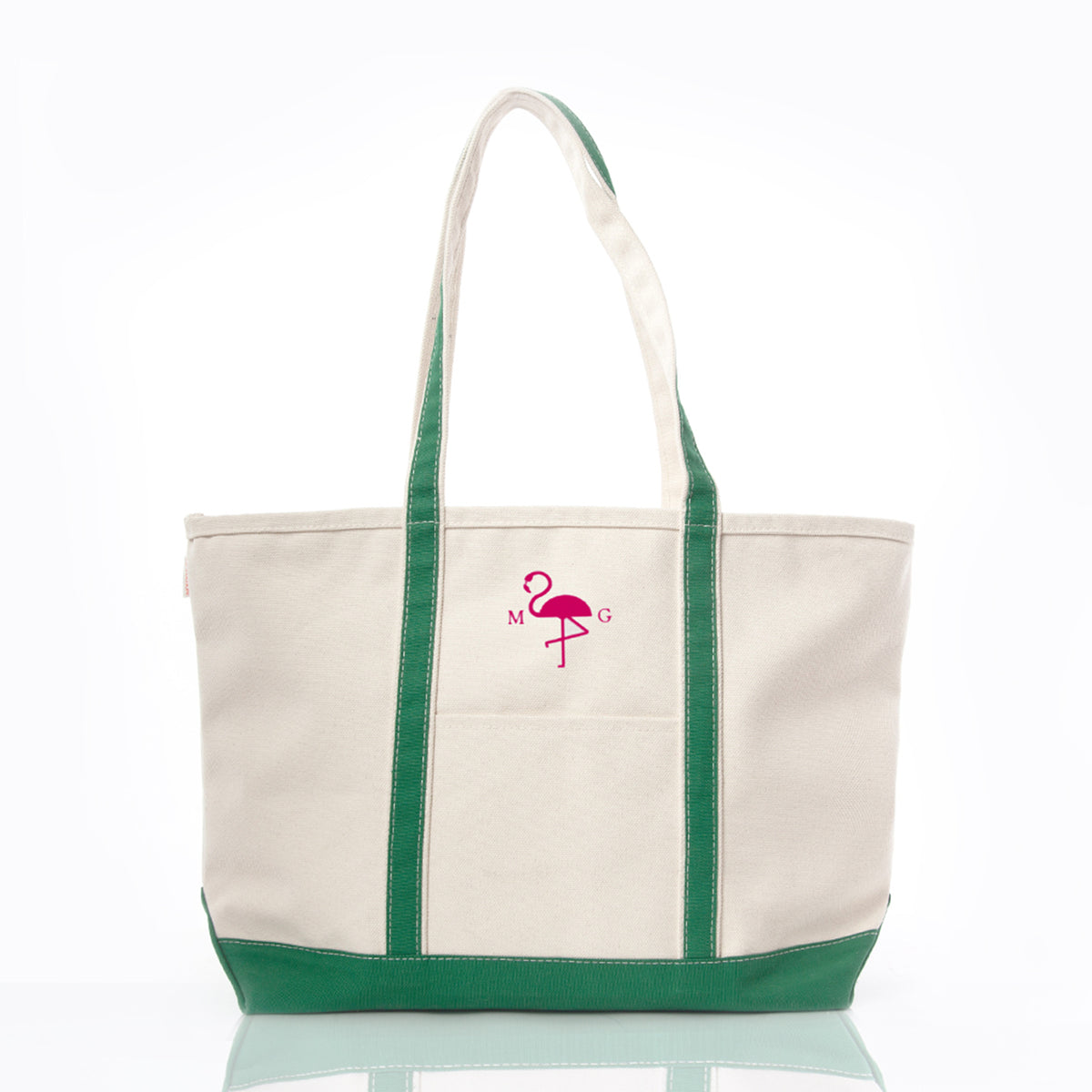 Personalized Large Classic Tote for Everyday Carry, Emerald personalized front