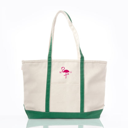 Personalized Large Classic Tote for Everyday Carry, Emerald personalized front