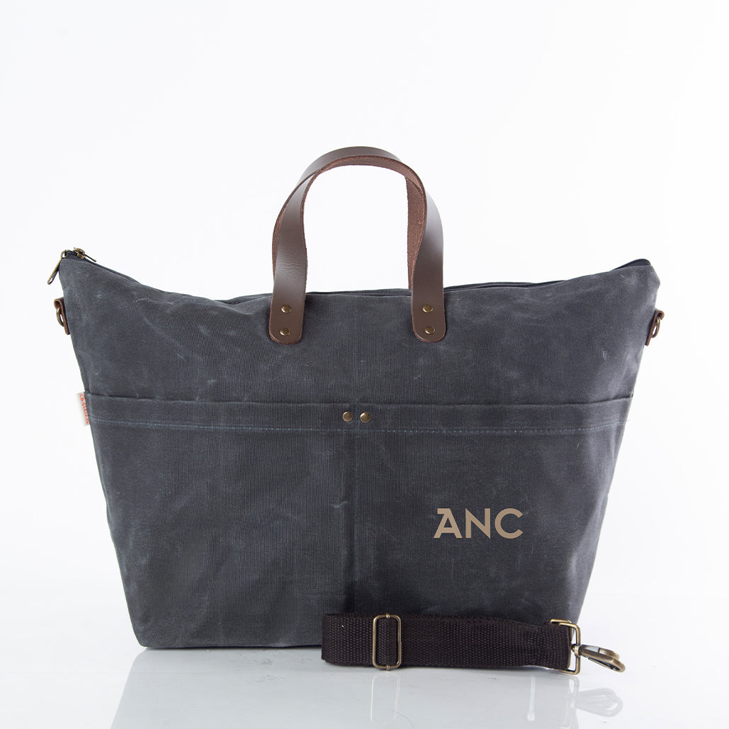 Personalized Traveler Tote for Everyday Carry, Slate personalized front