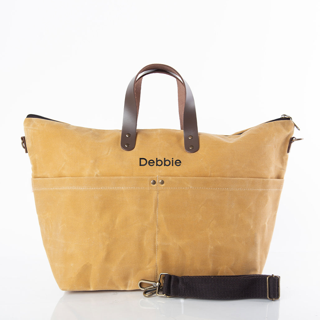 Personalized Traveler Tote for Everyday Carry, Bone personalized front