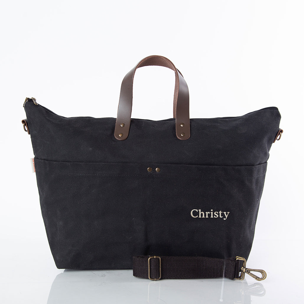 Personalized Traveler Tote for Everyday Carry, Black personalized front