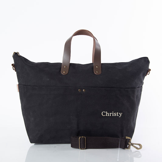 Personalized Traveler Tote for Everyday Carry, Black personalized front