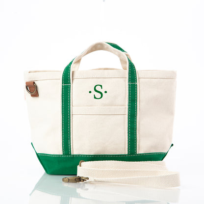 Personalized Crossbody Classic Tote for Carefree Outings, Emerald personalized front