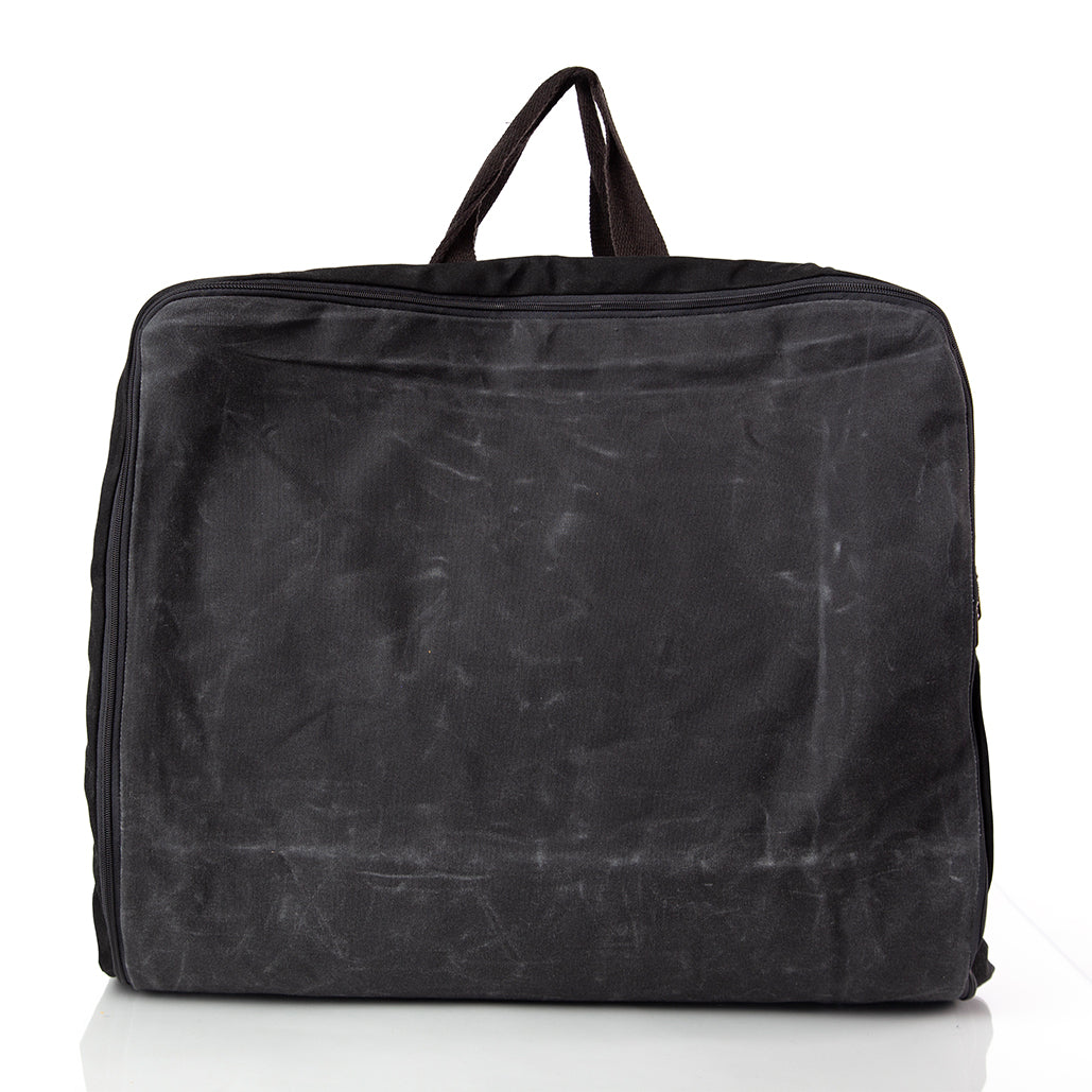 Personalized Waxed Garment Bag for Sharp Arrivals, Black alternate view 1