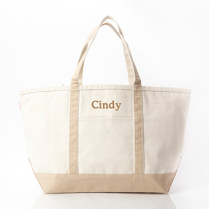 Personalized Large Classic Tote for Everyday Carry, Safari personalized front
