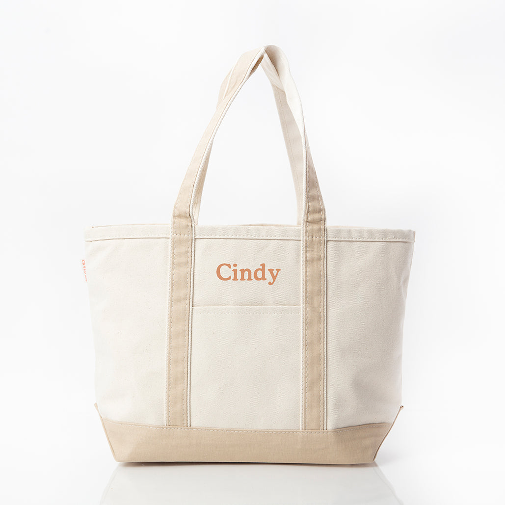 Personalized Medium Classic Tote for Everyday Carry, Safari personalized front