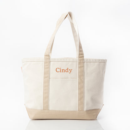 Personalized Medium Classic Tote for Everyday Carry, Safari personalized front