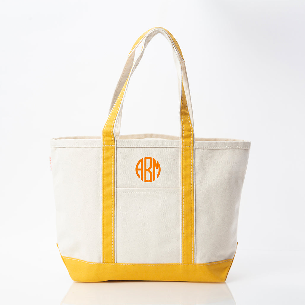 Personalized Medium Classic Tote for Everyday Carry, Mustard personalized front