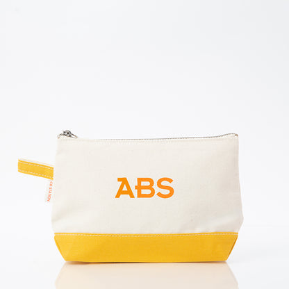 Personalized Makeup Bag for Beauty on the Go, Mustard personalized front