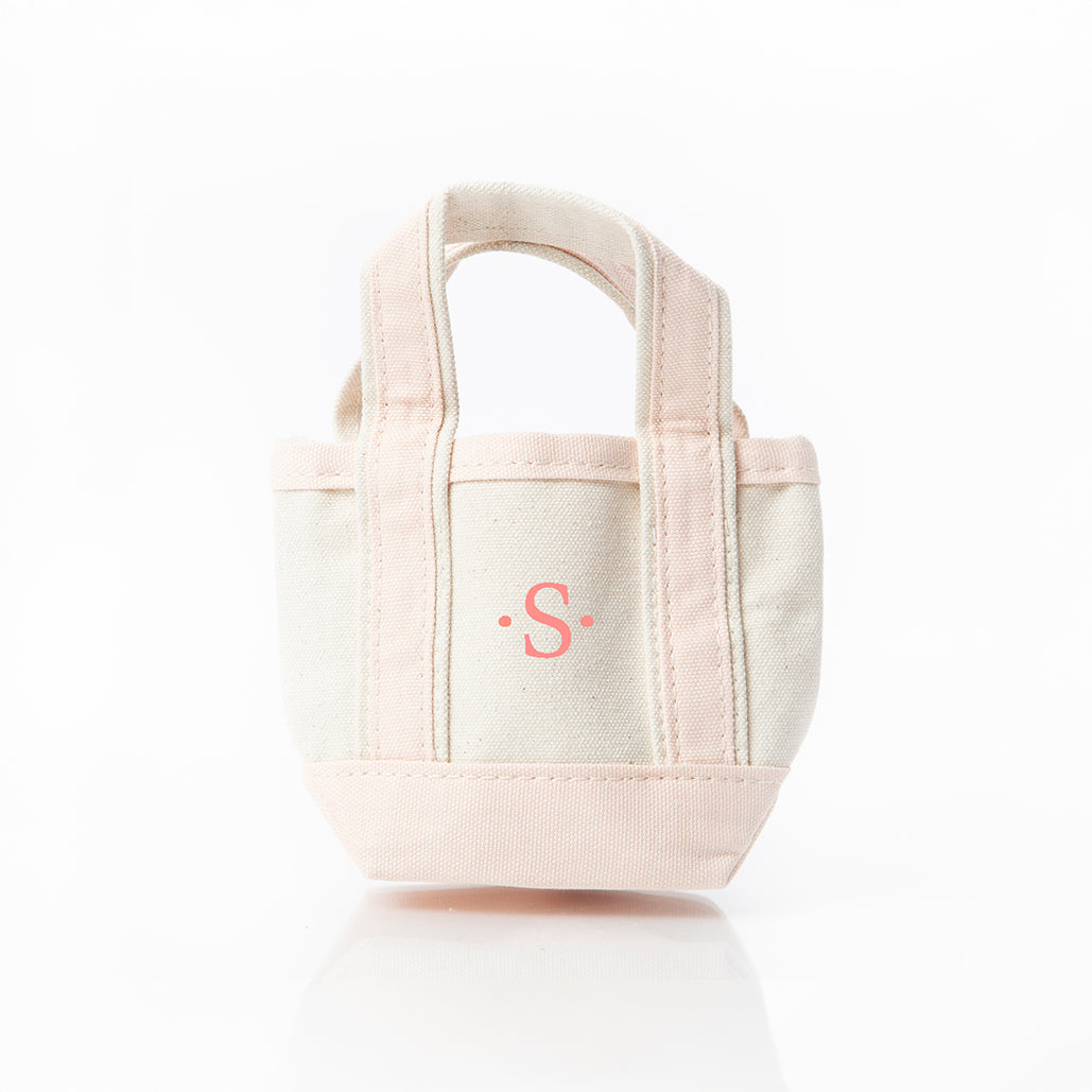 Personalized Mini Classic Tote for Everyday Carry, Powder Pink personalized front