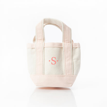 Personalized Mini Classic Tote for Everyday Carry, Powder Pink personalized front