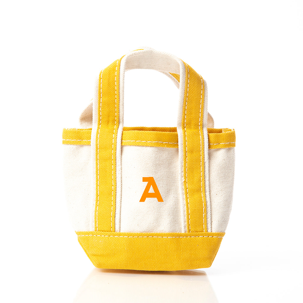 Personalized Mini Classic Tote for Everyday Carry, Mustard personalized front