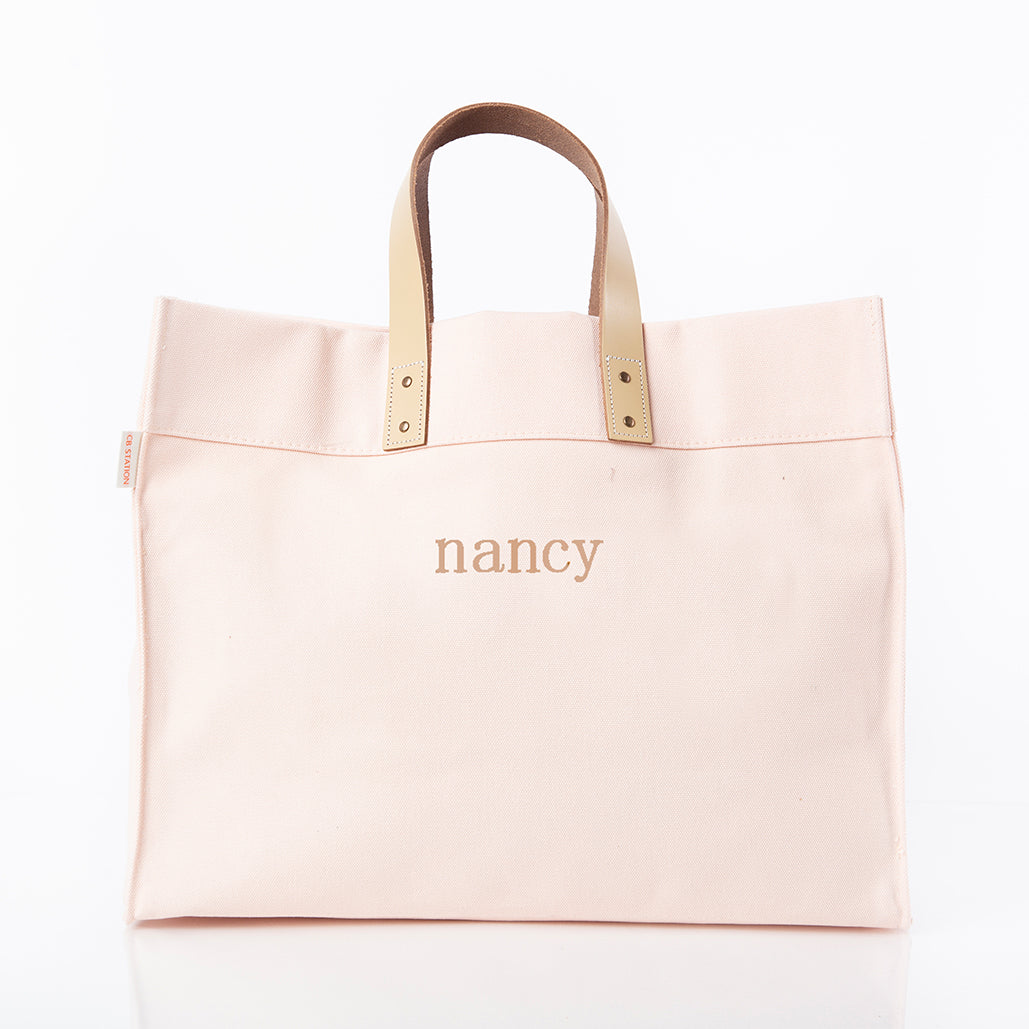 Personalized Advantage Tote Bag for Everyday Carry, Powder Pink personalized front