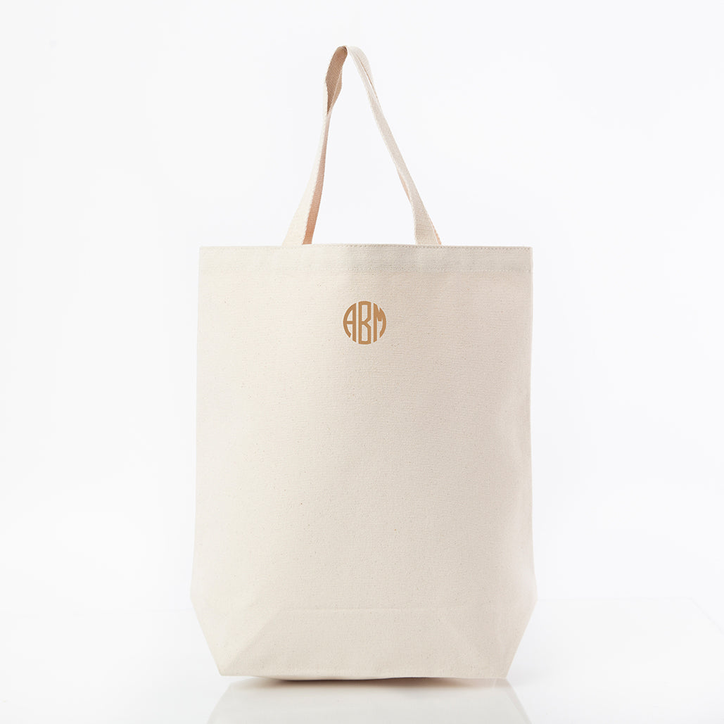 Personalized Farmers Tote for Everyday Carry, Natural (16inH X 15in W) personalized front