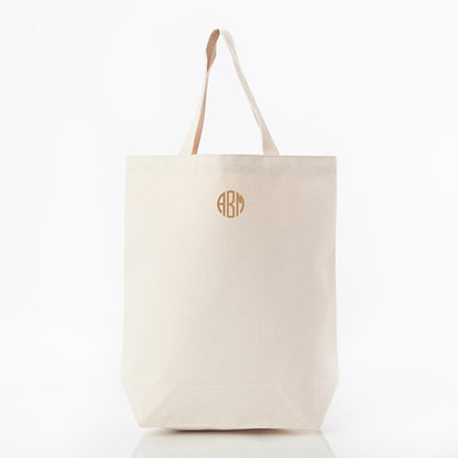 Personalized Farmers Tote for Everyday Carry, Natural (16inH X 15in W) personalized front