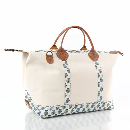 Personalized Block Print Weekender Bag for Short Getaways, Aqua alternate view 3