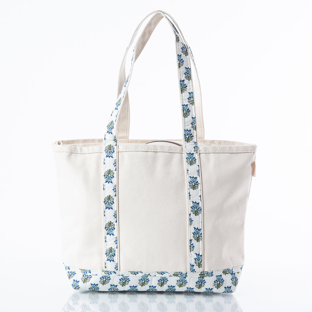 Personalized Block Print Classic Tote for Everyday Carry, Aqua alternate view 1