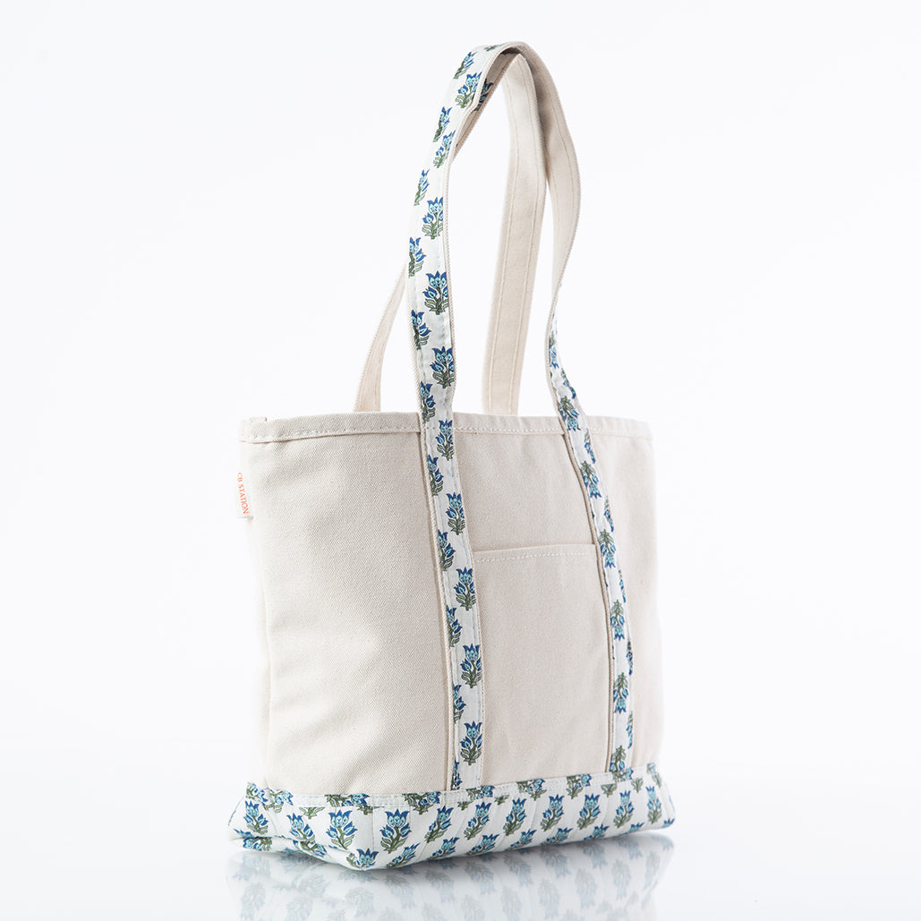 Personalized Block Print Classic Tote for Everyday Carry, Aqua alternate view 3