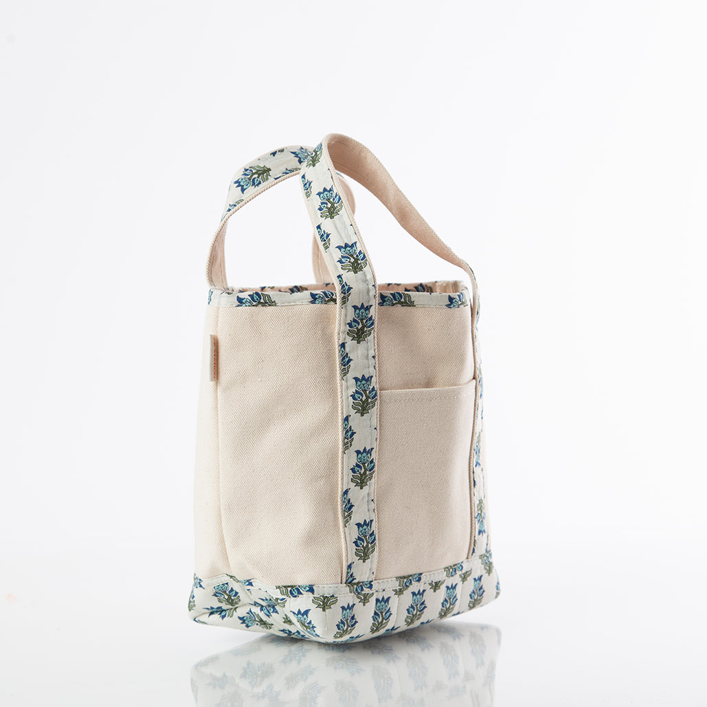 Personalized Block Print Handy Open Tote for Everyday Carry, Aqua alternate view 2