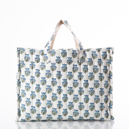 Personalized Block Print Tote for Everyday Carry, Aqua alternate view 1