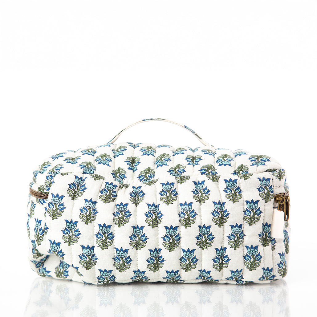 Personalized Block Print Train Case for Pretty Keepsakes, Aqua alternate view 1