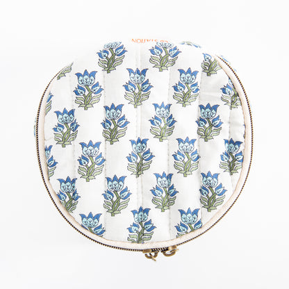 Personalized Block Print Circle Case for Pretty Keepsakes, Aqua alternate view 4