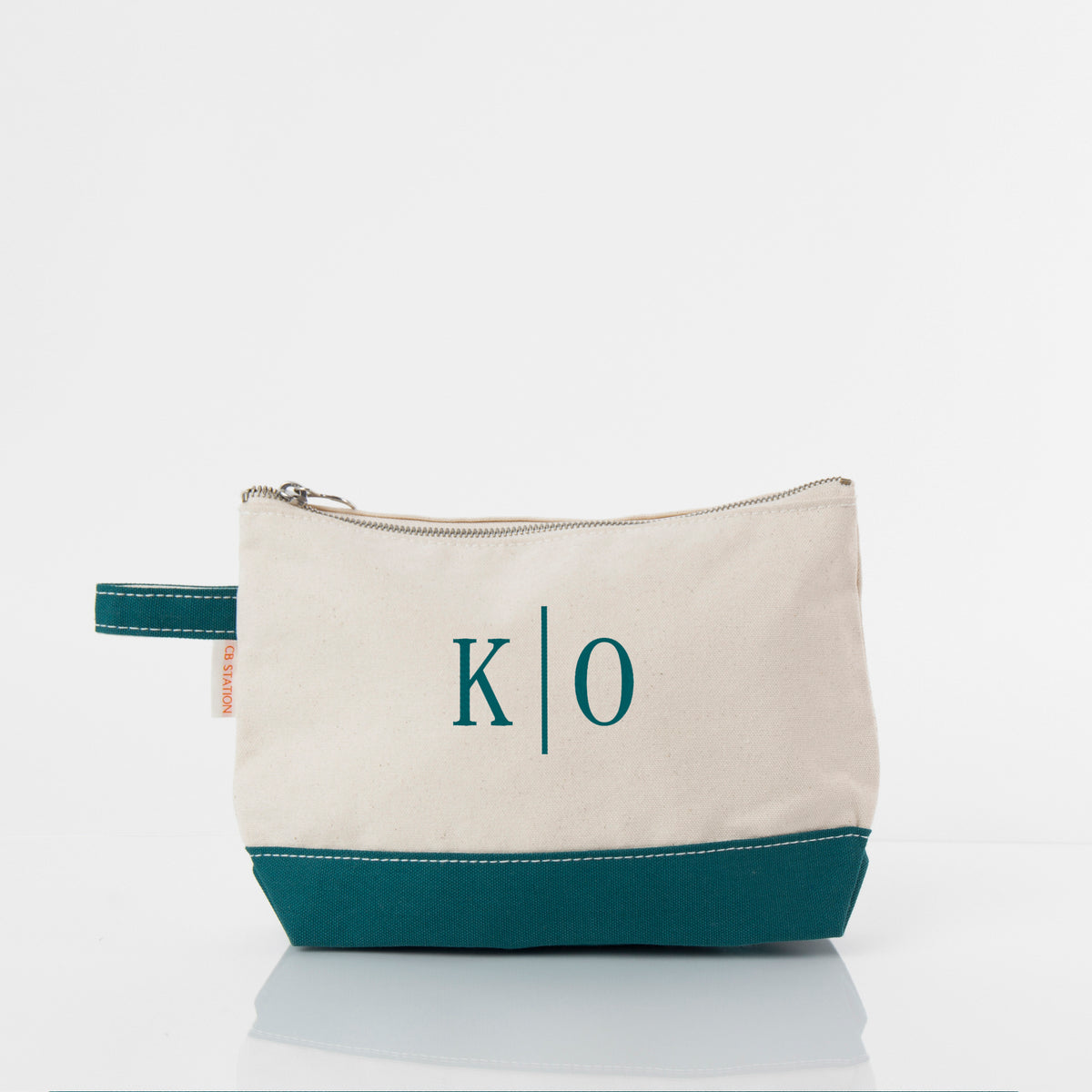 Personalized Makeup Bag for Beauty on the Go, Teal personalized front